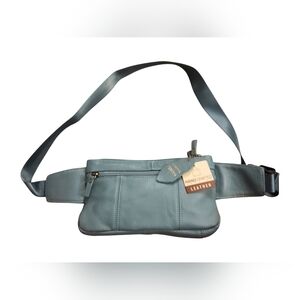 Hand Crafted Genuine Leather Crossbody Bag 9''x 5'' Blue Leather Crossbody Bag